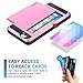 iPhone 5S Case, iPhone 5 Case, Vofolen Impact Resistant iPhone 5S Wallet Case Hybrid Armor Snap-on Black Soft Rubber Bumper Cover Protective Shell Card Holder for iPhone 5 5S - Pink