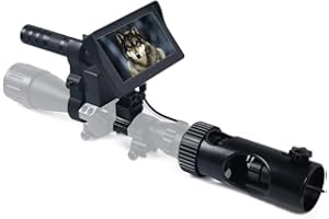 MEGAOREI Digital Night Vision Scope Video Camera for Riflescopes Hunting IR Optics Sight 720P Video/Photo with 4.3 inch HD Display and Infrared Laser Flashlight 32GB Micro SD Card…