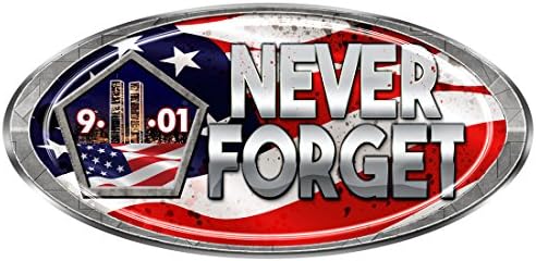 USA Oval - "911 Never Forget" Decal - #FS254 America Truck RV Camper Trailer Vinyl Bumper Sticker Flag Truck Laminated
