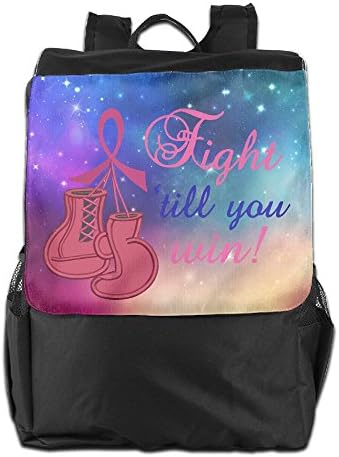 Till You Win Breast Cancer Awareness Boxing Gloves Travel Casual Backpack Hiking Rucksack School Bag Daypack