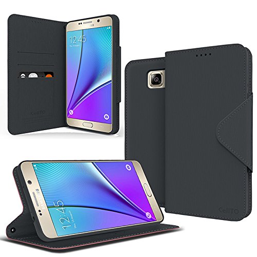 image for Galaxy Note 5, Cellto PU Leather Wallet Case [Stand Feature] Kickstand