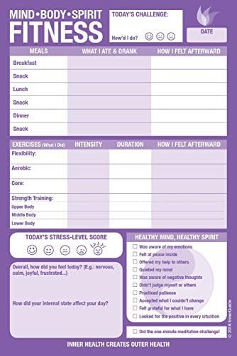 InnerGuide Planners, FITNESS Planning Pad, Daily Tear-Off Notepad