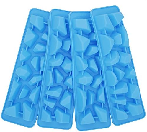 Poproo Diamond Silicone Molds, Jelly Molds, Candy Molds, Chocolate Molds (4 Pack Diamond)