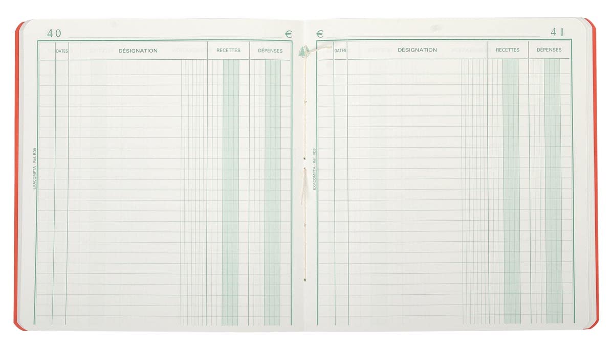 Exacompta - Ref 930E - Revenue & Expenditure Record Book (80 Pages) - 210 x 190mm in Size, 110gsm Lightly Tinted Paper, Glossy Card Cover, FSC-Certified
