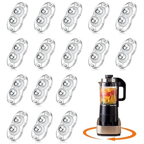 TRVL FIELDER Self Adhesive Caster Wheels, Appliance Slider Appliance Rollers for Kitchen Countertop, 360° Mini Universal Casters Counter Small Slider Roller for Coffee Maker, Air Fryer (Clear, 16 PCS)