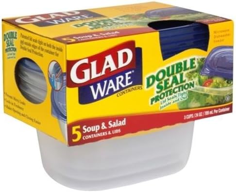 GladWare Soup and Salad Containers with Lids (24 oz, 5 ct) - Pack of 6