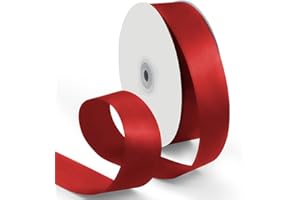 HimBen 1-1/2 Inch 100 Yards Satin Ribbon Red, Solid Color Fabric Ribbon for Gift Wrapping, Wedding, Polyester Gift Ribbon for Birthday Party Decoration, Craft, Hair, Floral, Sewing