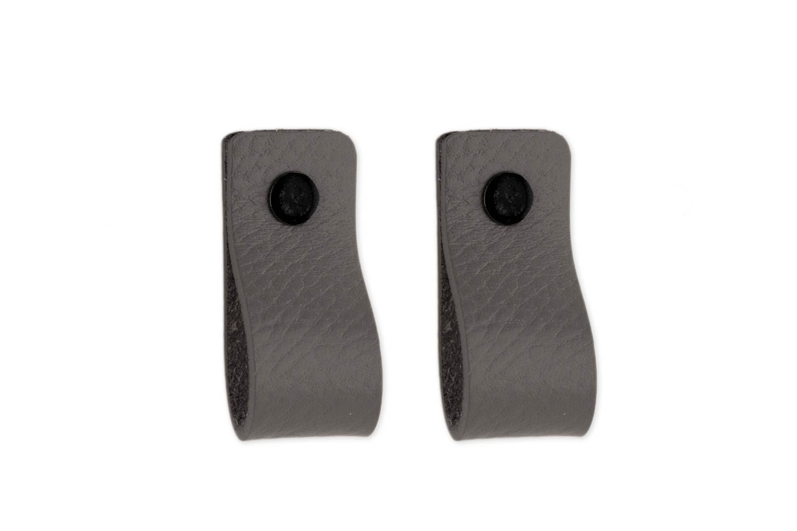 Brute Strength - Leather Handles for Furniture - Grey - 2 pcs - 12,5 x 2,5 cm - Cabinet Handle, Door Handle for Kitchen, Bathroom, cabinets, Dresser, Wood — image 1