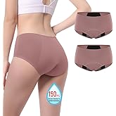 Carer Incontinence Underwear for Women 150ml High Absorbent Leak Proof Underwear for Women Washable Women's Incontinence Panties for Incontinence Postpartum Bladder Leak 2 Pack Dusty Rose M