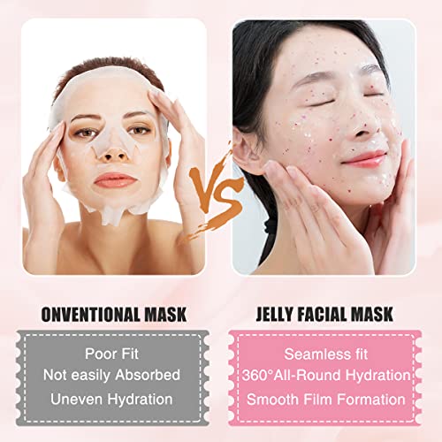 FUHUIM Jelly Face Mask Peeloff, Premium Jelly Masks for Facials, ROSE