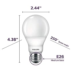 PHILIPS LED Flicker-Free Frosted Dimmable A19 Light