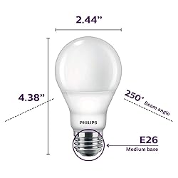 Philips LED Flicker-Free Frosted Dimmable A19 Light