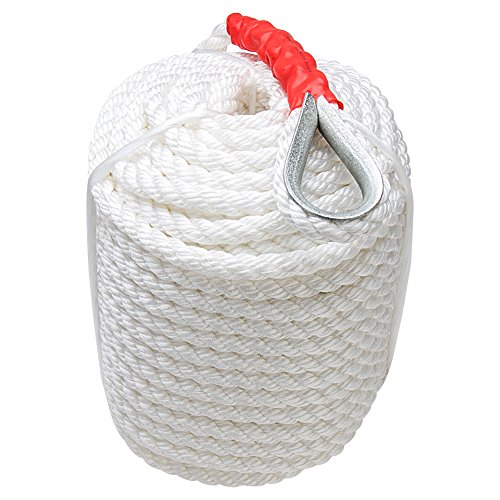Bang4buck 3/4" 200' Docking Rope, Polypropylene Anchor Line Sailboat Accessories with Thimble and 12592LB Breaking Strain