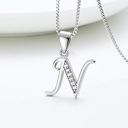 Aurora Tears Letter N Necklace Initial 925 Sterling