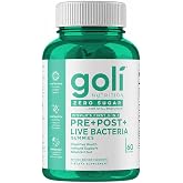 Goli Zero Sugar Pre Pro Postbiotic Gummies - Worlds First 3-in-1 with DE111, XOS, MCC1849 - No Sugar Alcohols - Vegan, Keto-Friendly, Non-GMO