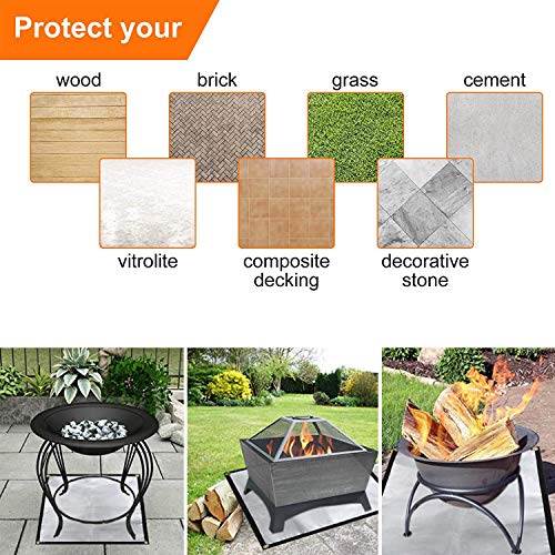 39 x 39 Inch Fire Pit Mat Fireproof Mat Fire Pit Pad Ember Mat