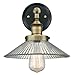 Westinghouse Lighting 6335900 Lexington One-Light Indoor Wall Fixture, Finish, 1 Sconce, Antique Brass/Matte Black - Clear Ribbed Glass