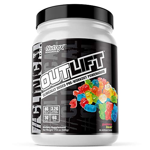 Nutrex Research Outlift Clinically Dosed Pre Workout Powder Energy, Pumps, Citrulline, BCAA