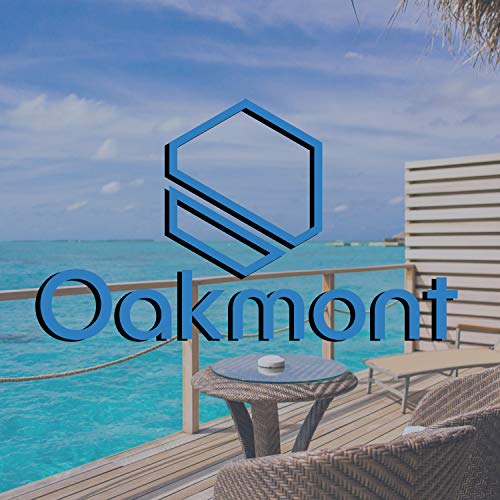Oakmont Outdoor Furniture 3 Piece Bistro Set Patio Rocking Chairs with Warm Gray Thick Cushions, Glass Top Table, Front Porch Garden Pool Lawn