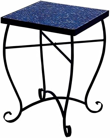 Moroccan Mosaic Blue Square Side Accent Table