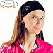 Сhieflines Yoga Headband for Women - Sweatband for Sport, Running, Workout, Traveling or Everyday Use - Insulates and Absorbs Sweat - Two-Sided: Black & Grey