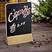 Set of 2 Tabletop Double Sided Chalkboard Display Sign/Placeholder with Wooden Base Stand, Beige