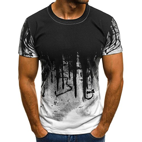 Oksale Men Tee Slim Fit Hooded Short Sleeve Muscle Casual Tops Blouse Shirts (White, 2XL)