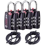 Forge TSA Lock 4 Pack - 2 Cables, Open Alert Indicator, Easy Read Dials
