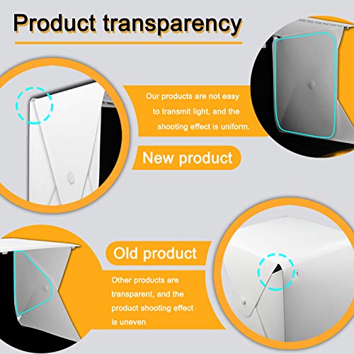 Portable Photo Studio, Elegant Choise 9.8" x 9.3" x 8.7" Adjustable Brightness Photography Studio Box Shooting Tent Mini Folding Table Top LED Light Box Kit with 6 Color Background