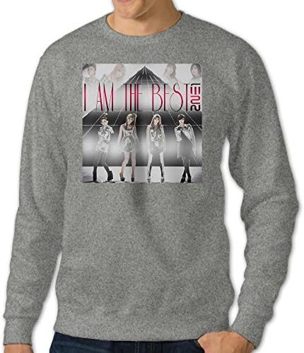 Men's 2NE1 I Am The Best Round Collar Pullover SweaterAsh Size 3X
