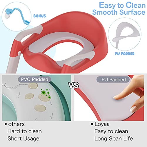 Potty Training Toilet Seat with Step Stool Ladder Toddlers Foldable Potty Training Chair Seats