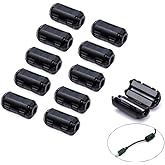 Clip-on Noise Filter,VSKEY [10pcs 3mm] Anti-Interference High-Frequency Ferrite Core Choke Clip for Telephones,Tvs,Speakers,R