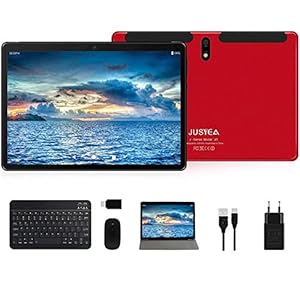 JUSYEA Tablet 10 inch Android tablets 4 GB RAM + 64 GB ROM, SD/TF 128 GB, WLAN, 8000 mAh accu, 5 MP + 8 MP, FHD IPS…
