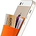 Card Holder, Sinjimoru Ultra-slim Adhesive Wallet iPhone credit card holder, iPhone case with a card holder, Credit Card Wallet, Card Case and Money Clip. For Android, Sinji Pouch Basic 2, Orange