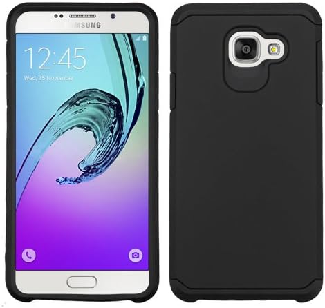 Samsung A710 Galaxy A7 (2016) – Heavy Duty 2 Piece Mobile Phone Cover - Plastic PC Defense Shield – Drop & Impact Protection, Lightweight Armor Cover (Black) Case By Resistance