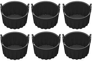 Emiif Silicone Ramekins 6 Pcs, Baking Cups Air Fryer, Non- Muffin Cases, Egg Cups, Air Fryer Models, Heat, Clean, Pack of 6