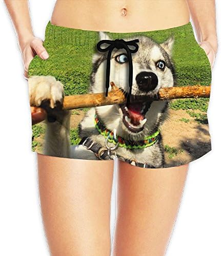 WHENLUCKY Hip Hop Everything Tastes Better With Husky Hair In It Beach Shorts Summer Womens Sexy Quick Dry Boardshort