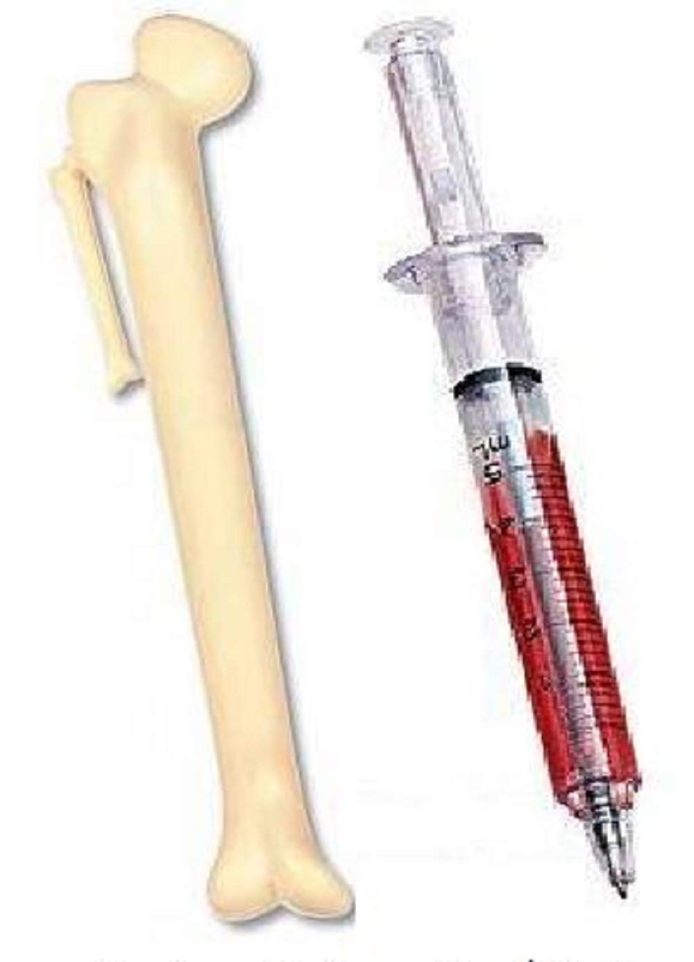 Syringe and Bone Pen Dual Pack Writes in Black Ink Free Refill for Syringe Pen Double Value