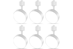 TuyuBEE Diffuse LED Track Lighting Heads H Type Track Light Heads Dimmable Kitchen Track Lighting Fixtures Ceiling, Compatible with H Track Rails - Flicker Free CRI90+ 3000K 12W 1000lm, 6 Pack White