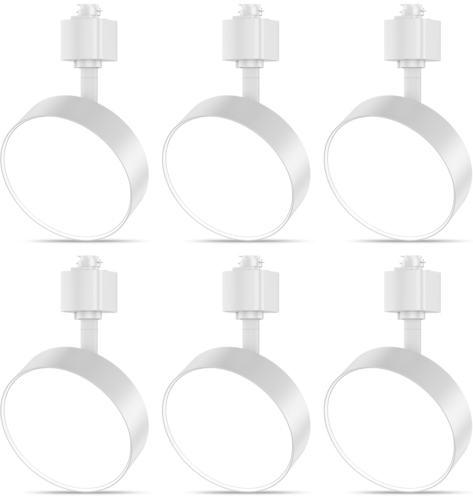 Photo 1 of TuyuBEE Diffuse LED Track Lighting Heads H Type Track Light Heads Dimmable Kitchen Track Lighting Fixtures Ceiling, Compatible with H Track Rails - Flicker Free CRI90+ 3000K 12W 1000lm, 6 Pack White