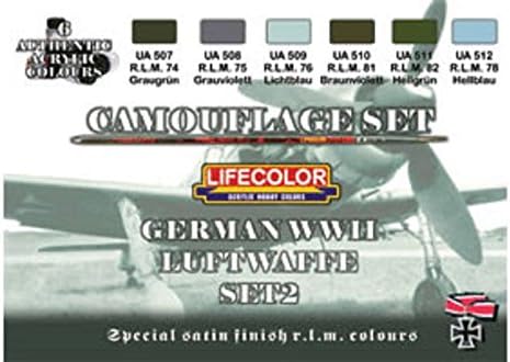 LifeColor German WWII Luftwaffe Set 2 (22ml x 6) # LC-CS07