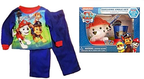 Custom Bundled Products Paw Patrol Toddler Boys Pups To The Rescue Pajama Set Plus Awesome Smile Set (3T)