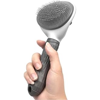 Escova Removedora de Pelos para Cães e Gatos, Auto-Limpante, (CINZA)