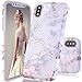 iPhone X Case,DOUJIAZ Shiny Rose Gold Metallic White Marble Design Clear Bumper TPU Soft Case Rubber Silicone Skin [Support Wireless Charging]Cover for iPhone X (2017)