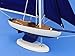 Hampton Nautical Wooden Bermuda Sloop Dark Blue Model Sailboat Decoration 17