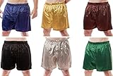 Men's 6 Satin Boxer Shorts Combo Pack, Six Boxers, Style MSC-6B01 (2X)