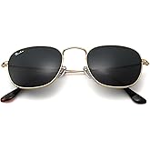 Pro Acme Square Sunglasses Glass Lens Vintage Metal Frame UV400 Protection Trendy Shade Sun Glasses