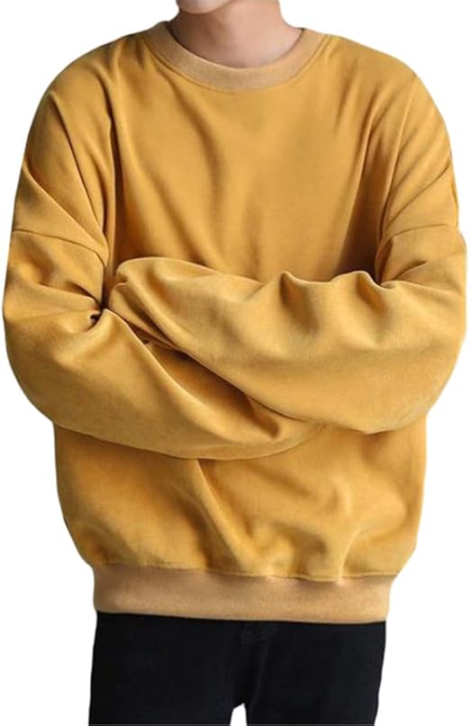 Amazon Yojap トレーナー パーカー メンズ 長袖 クルーネック スウェット 無地 プルオーバー 薄手 秋服 ゆったり 春夏秋冬に適応 大きいサイズ ファション 人気 おしゃれ トレーナー パーカー 通販