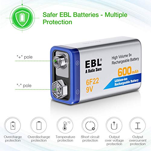 4 EBL+Battery+Charger+Rechargeable+Batteries
