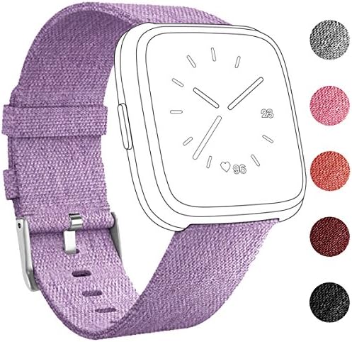 Umwon Fitbit Versa Bands, Fashion Wrist Strap Replacement Band for Women Men, Quick Release Watch Band with Adjustable Stainless Metal Buckle for Fitbit Versa Fitness Smart Watch (Purple)